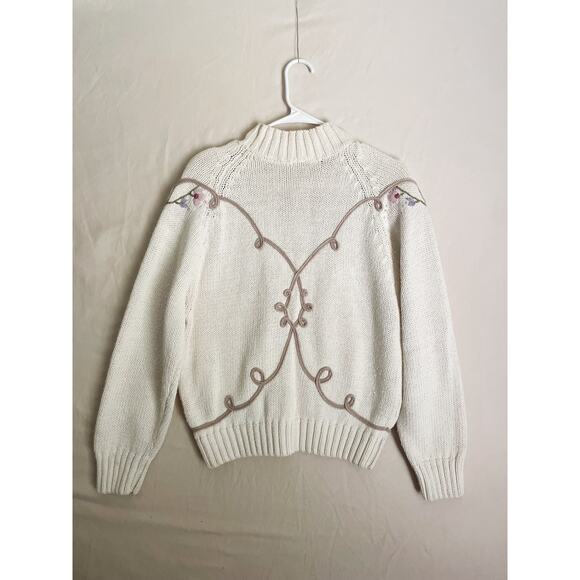 Embroidered Cream Sweater - Picture 3 of 5